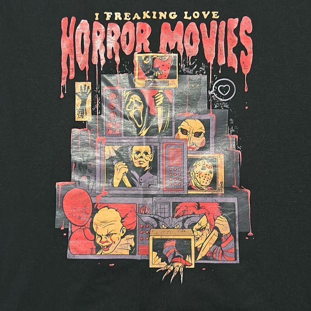 I Freaking Love Horror Movies T-Shirt Unisex Size S